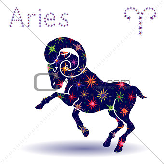 Zodiac sign Aries stencil