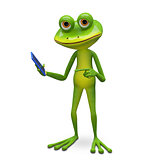 3d Illustration Frog and Smartphone