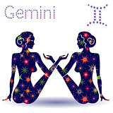 Zodiac sign Gemini stencil