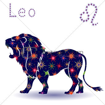 Zodiac sign Leo stencil