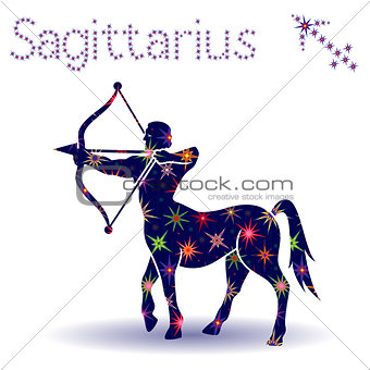 Zodiac sign Sagittarius stencil