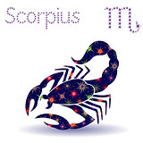Zodiac sign Scorpius stencil