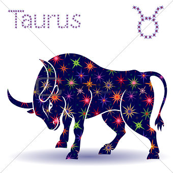 Zodiac sign Taurus stencil