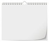 White wall calendar template with spring