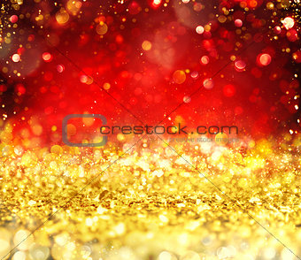 Christmas glowing gold and red background