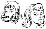 Two Sketches of Female Face