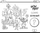 how many clowns game coloring book