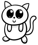 cartoon kawaii cat or kitten illustration