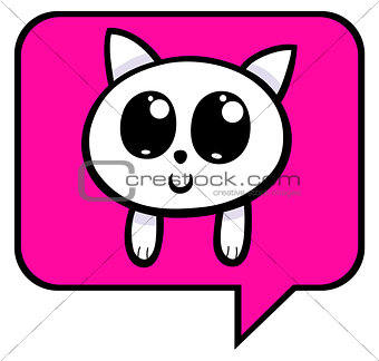 cartoon kitten chat icon