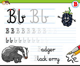 how to write letter B worksheet for kids