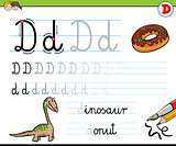 how to write letter D worksheet for kids