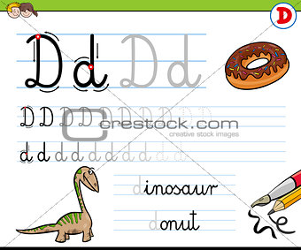 how to write letter D worksheet for kids
