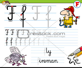 how to write letter F worksheet for kids