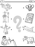 match people and objects coloring book