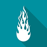 White vector fire flame flat icon