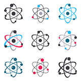Vector atom sign logo icons collection