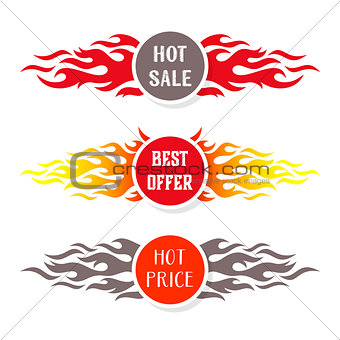 Hot sale text labels flame design