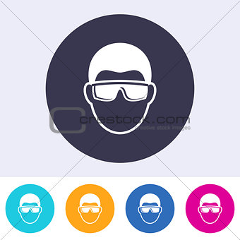 Vector abstract eye protection sign icon
