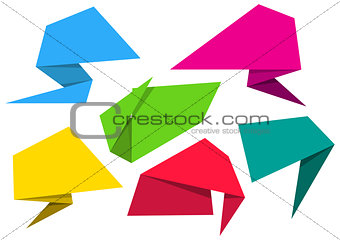 Blank vector origami paper banners