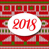 Happy new year card 2018 sweater pattern
