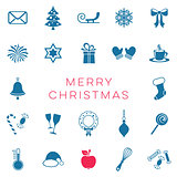 Merry christmas card with christmas signs