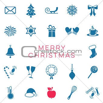 Merry christmas card with christmas signs