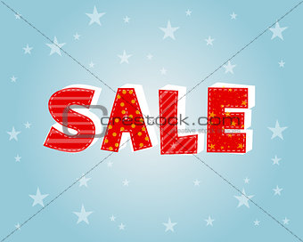 winter sale with stars poster