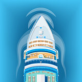 Ship top view vector illustration