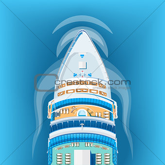 Ship top view vector illustration