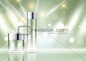 Cosmetic bottle display background