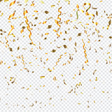 Gold confetti on a transparent background 