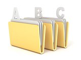 Three computer folder with ABC files 3D
