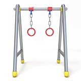 Children swing with metal rings front view 3D