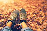 Relaxing in the autumn park