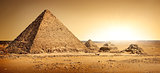 Egyptian pyramids in sand