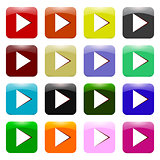 Vector Set of Colorful Play Icons