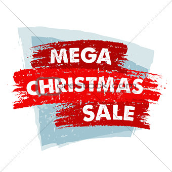 mega christmas sale in red drawn banner