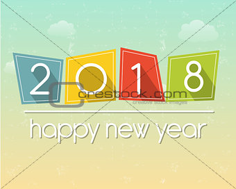 happy new year 2018 over sky background