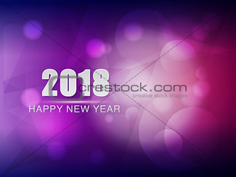 happy new year 2018, violet purple greeting card