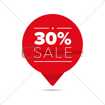 Thirty percent sale offer tag