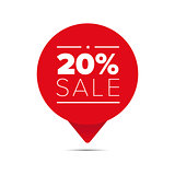 Twenty percent sale offer tag