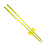 Wooden chopsticks in yellow design