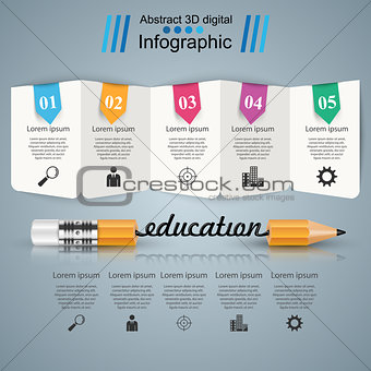 Business Infographics. Pencil, education illustration.