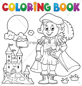 Coloring book prince and castle 1