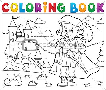Coloring book prince and castle 2