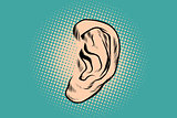 Male human ear Pop art retro