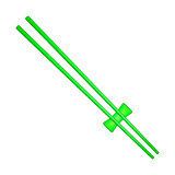 Wooden chopsticks in green design