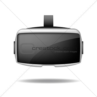 Stereoscopic 3d vr headset Front view. Vector virtual digital cyberspace technology. VR device Isolated on white Background