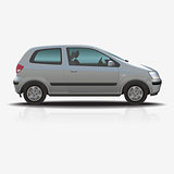 separate image  little city car is silver