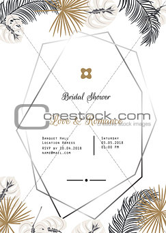 Wedding invitation vector template design.
